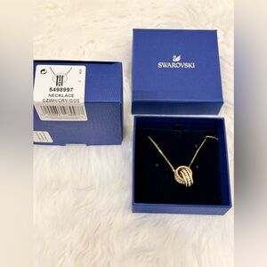 Swarovski Gold Necklace with Crystal Details